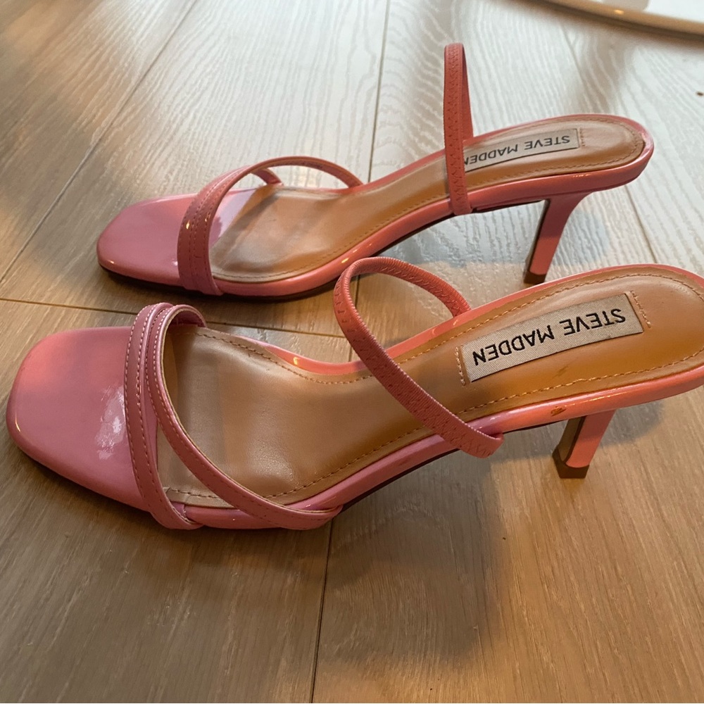 Steve Madden Pink Strappy Heeled Sandals - Picture 5 of 5